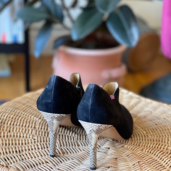 COACH Seneca Booties - black suede snakeskin boots - Picture 2 of 4